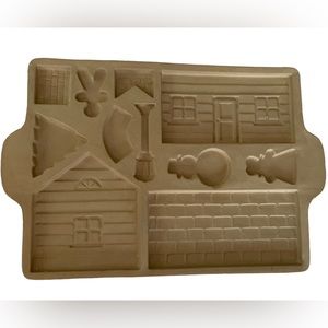 Vintage 1994 Sassafras Superstone Gingerbread House Baking Mold, EUC, USA-made.